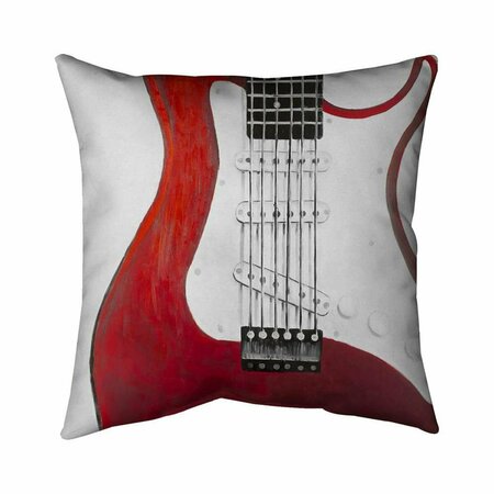 BEGIN HOME DECOR 20 x 20 in. Red Electric Guitar-Double Sided Print Indoor Pillow 5541-2020-MU31